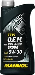 Масло o.e.m. for VW Audi Skoda 5w30 мот синт (1л) - Mannol 7000