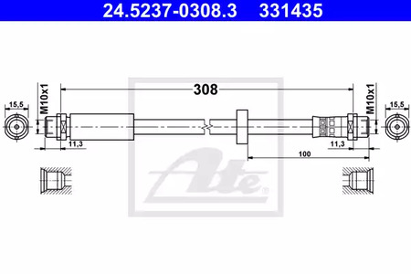 Тормозной шланг передний - ATE 24.5237-0308.3