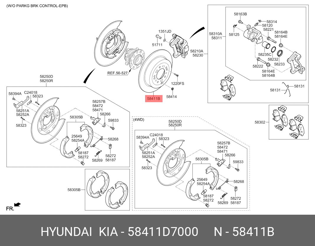 Диск тормозной | зад | - Hyundai/Kia 58411D7000