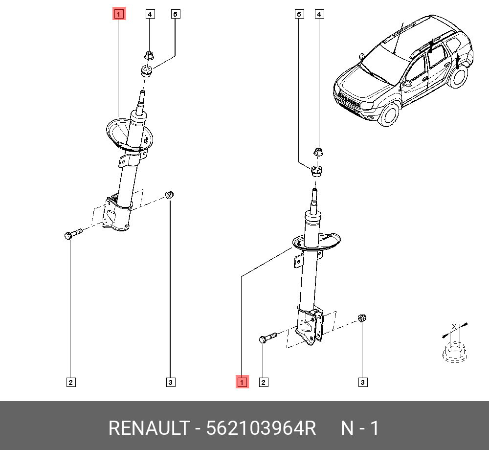 Амортизатор задний /газ | прав/лев | - Renault 562103964R
