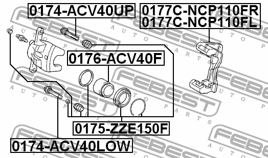 Скоба переднего левого тормозного суппорта перед прав лев Febest 0177C-NCP110FL Тойота 9283₽