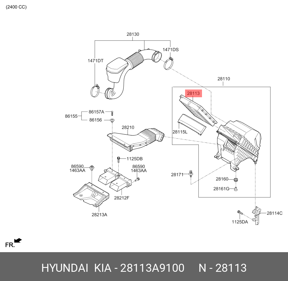 Фильтр воздушный - Hyundai/Kia 28113-A9100