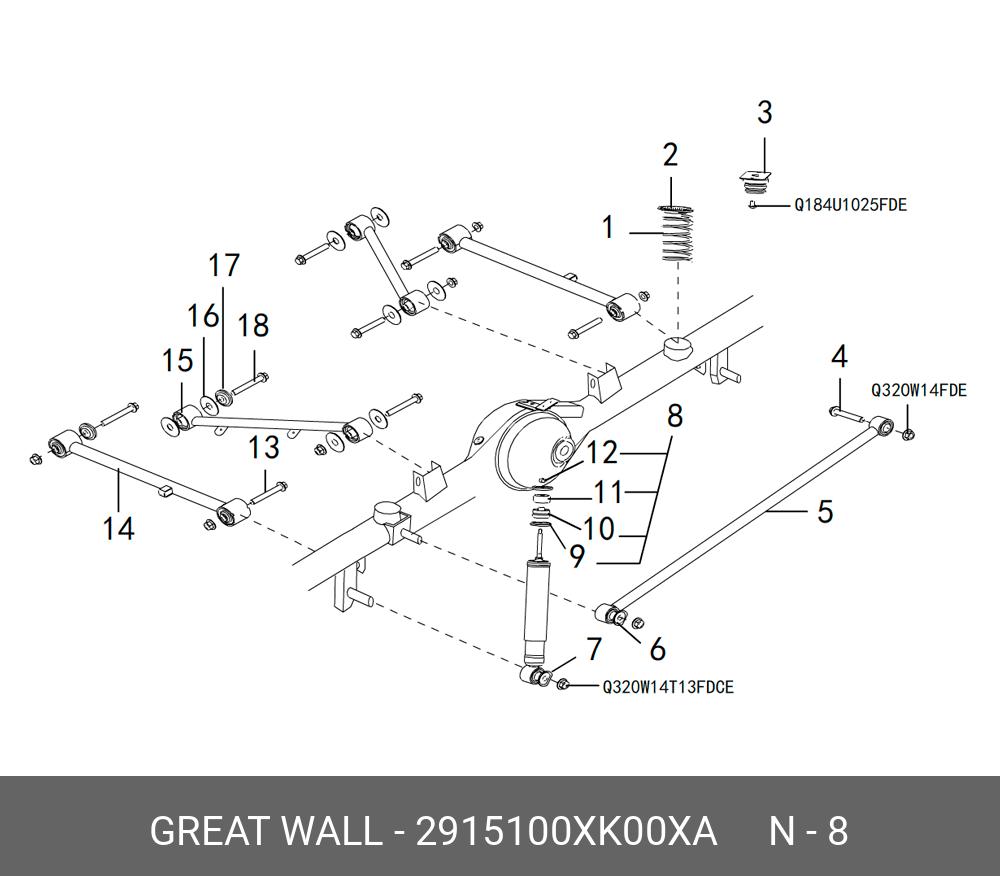 Амортизатор задний hover,h3,safe F1 (масло) - Great Wall 2915100XK00XA