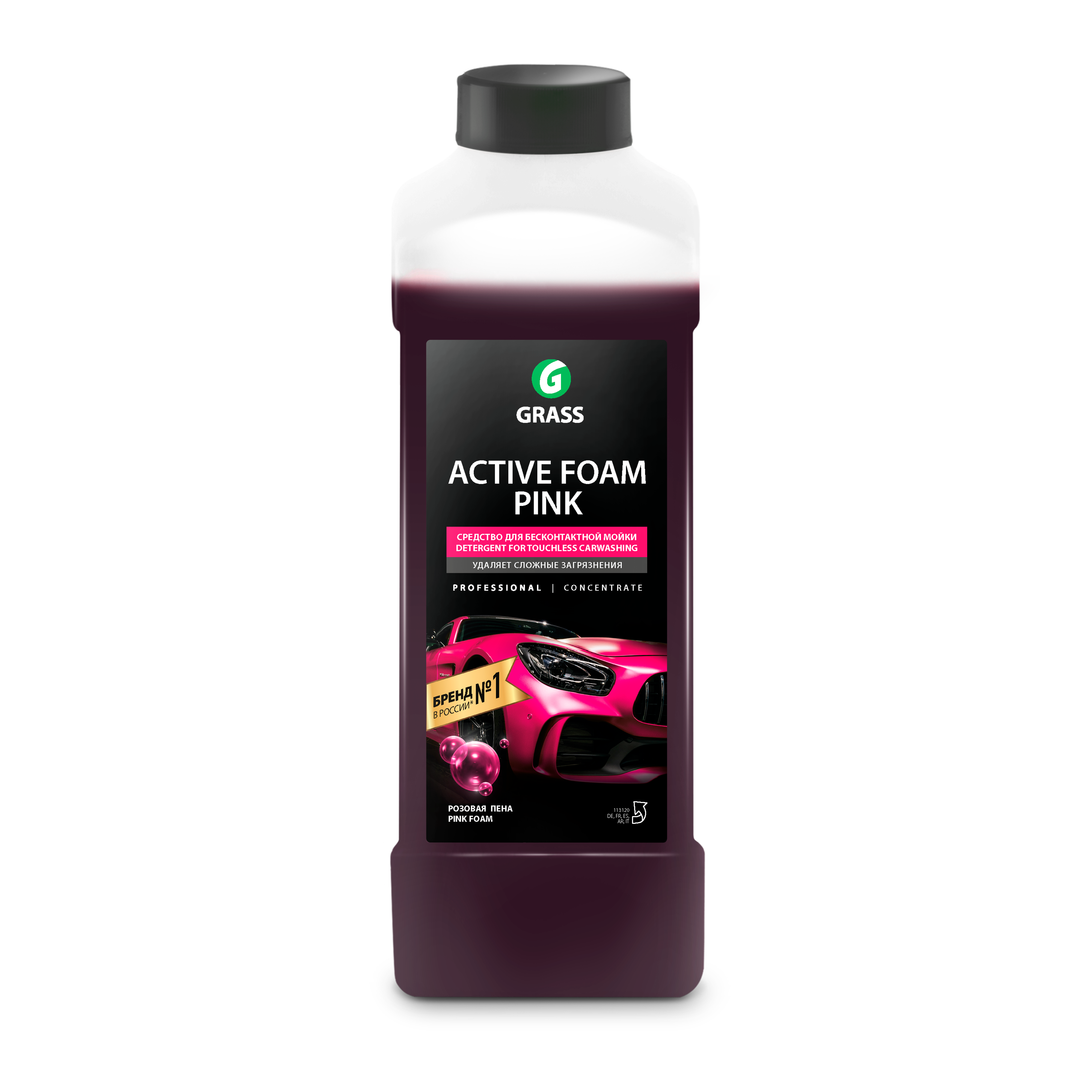 Автошампунь для бесконтактной мойки Active Foam Pink Розовая пена, 1л Grass 113120