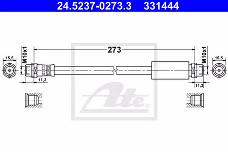 Шланг тормозной передний 270mm - ATE 24523702733