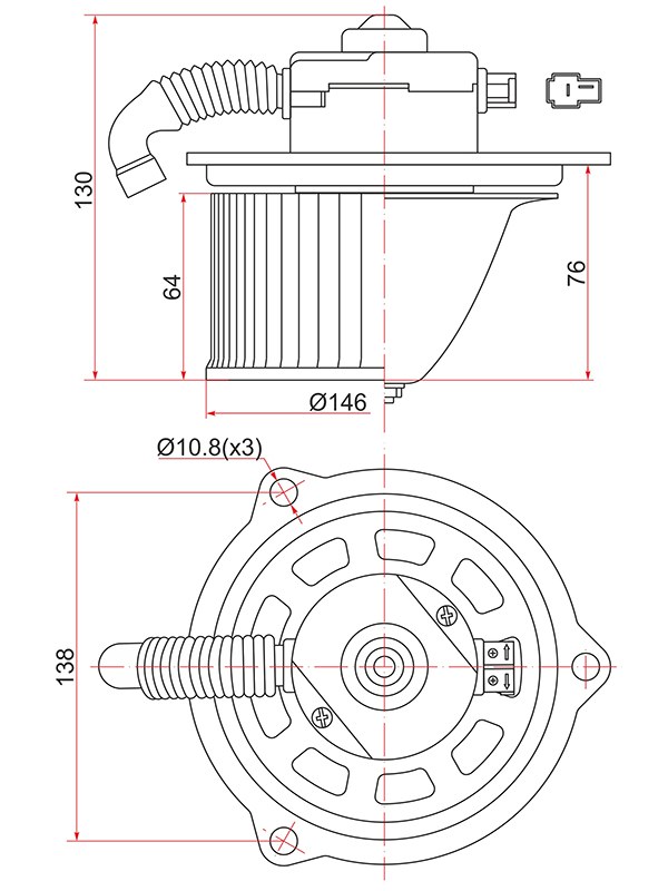 Мотор отопителя салона mazda titan 89- 24V st-w202 - SAT STW20261B10