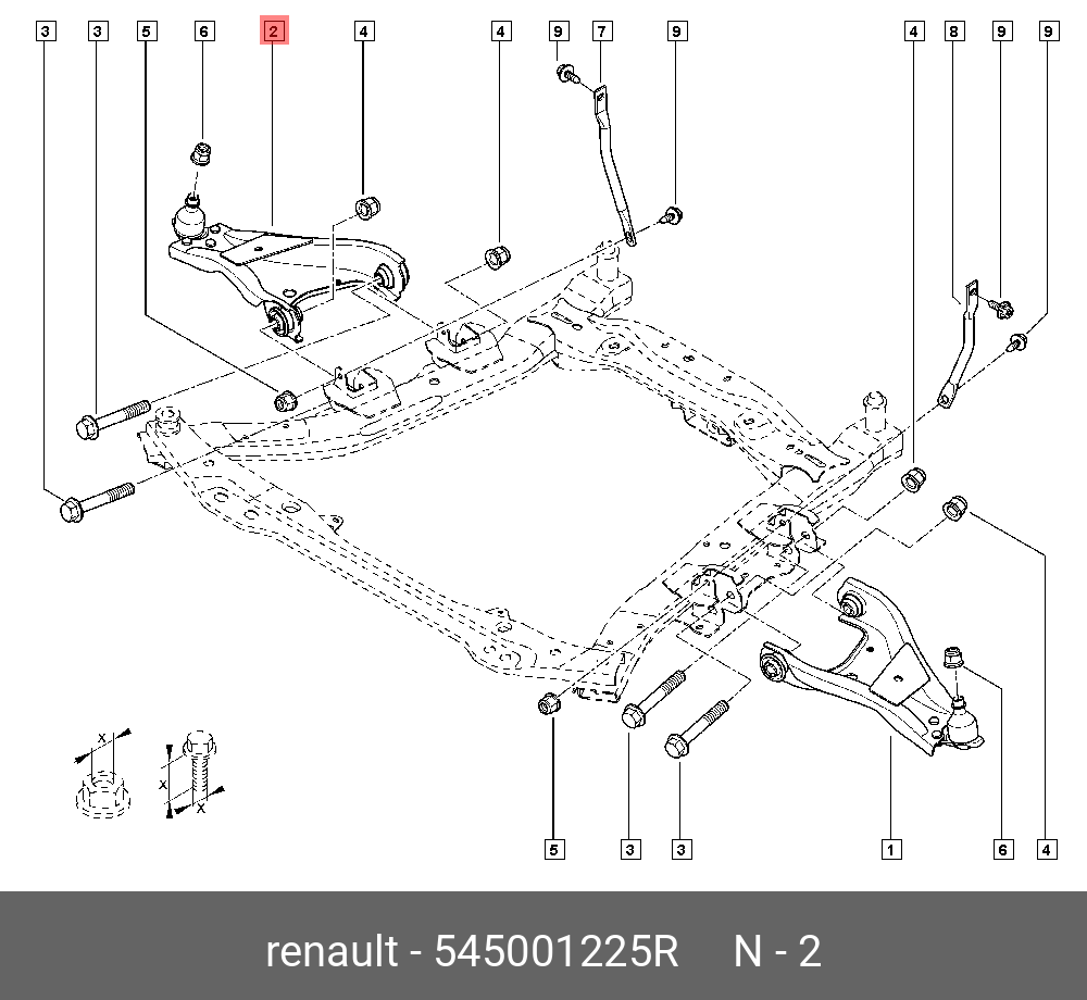 Рычаг передний правый - Renault 5450 012 25R