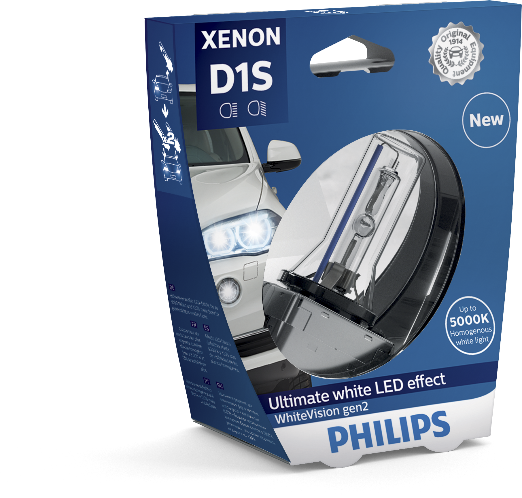 Лампа ксеноновая D1S 85V 35W PK32d-2 WhiteVision (gen 2) S1 Philips                85415 WHV2S1