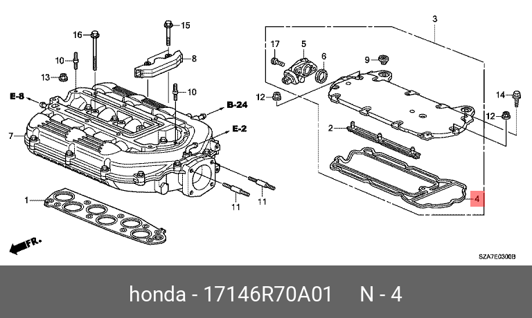 Прокладка крышки клапанов - Honda 17146-R70-A01
