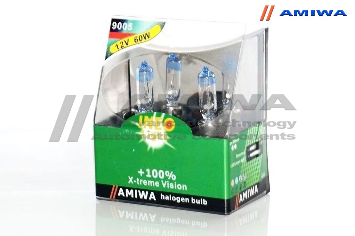 Лампа накаливания, x-treme vision hb3 12в 60вт 2шт - Amiwa PR9005