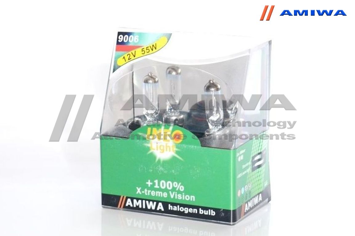 Лампа накаливания, x-treme vision hb4 12в 55вт 2шт - Amiwa PR9006