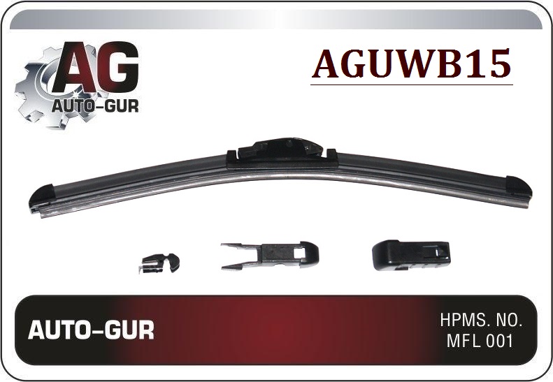 Щетка стеклоочистителя бескаркасная 15' 375 mm bre - Auto-GUR AGUWB15