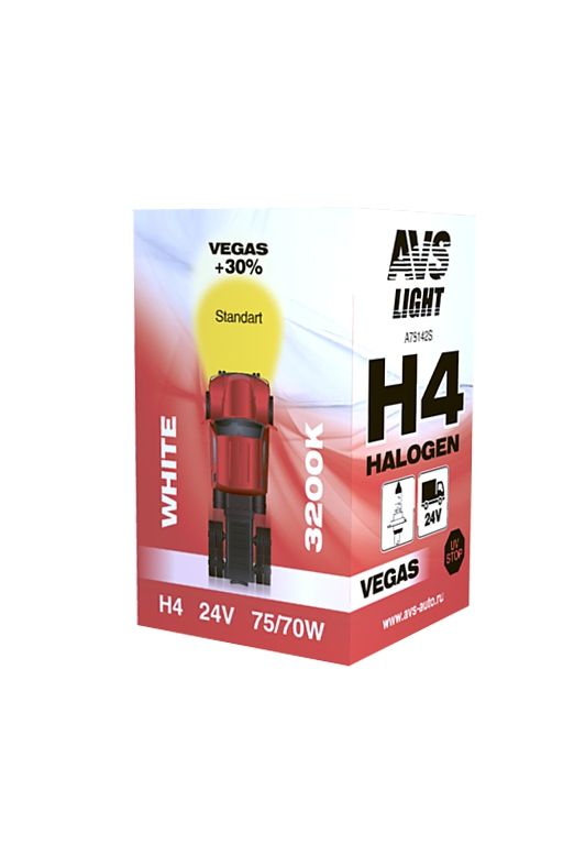Галогенная лампа avs vegas h4.24v.75/70w.1шт., , ш - AVS A78142S