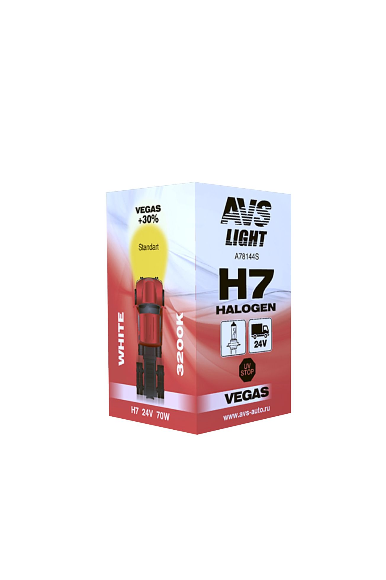 Галогенная лампа avs vegas h7. 24v.70w.1шт., , шт - AVS A78144S