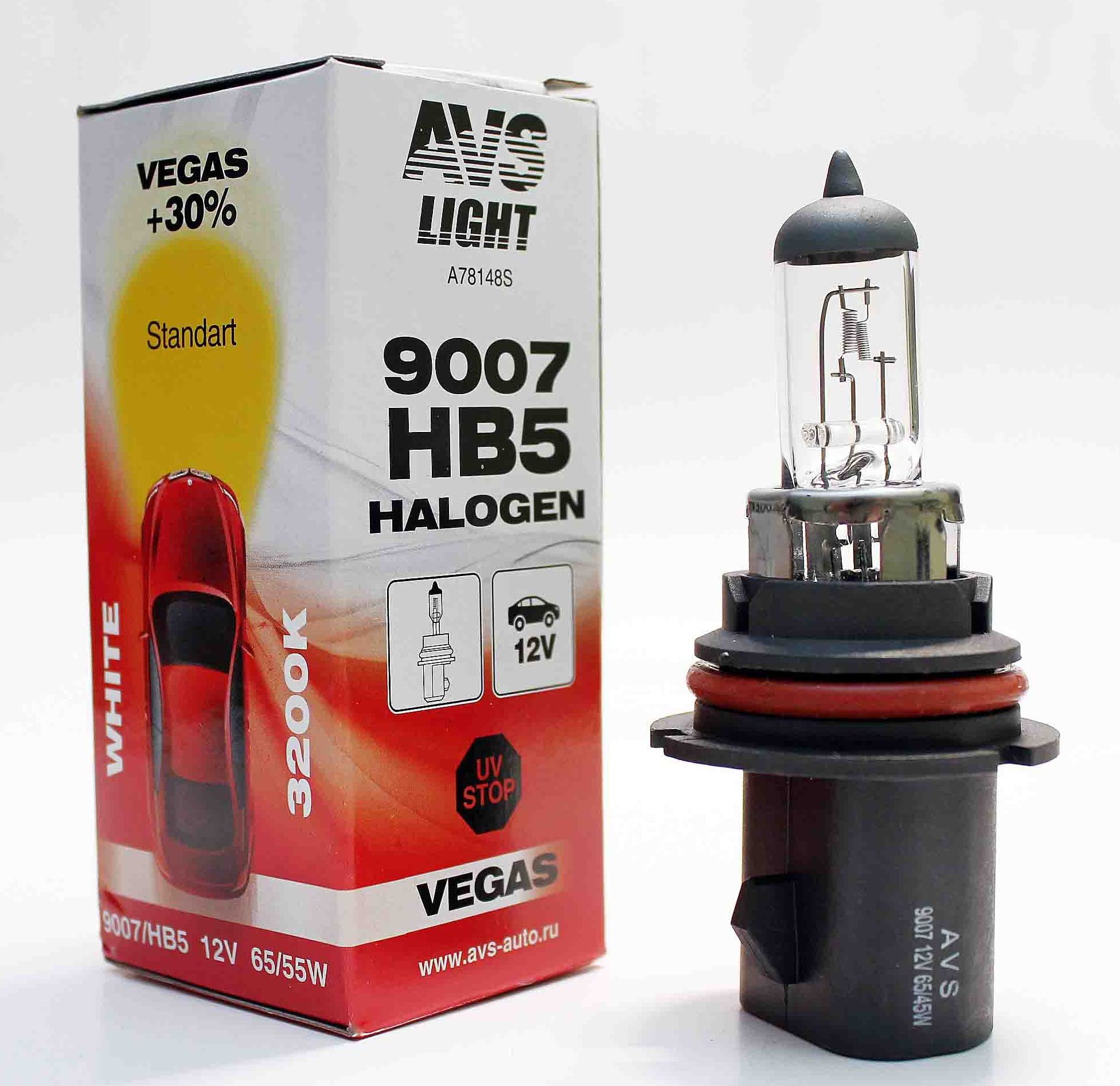 Галогенная лампа avs vegas hb5/9007 12v.65/55w.1шт - AVS A78148S