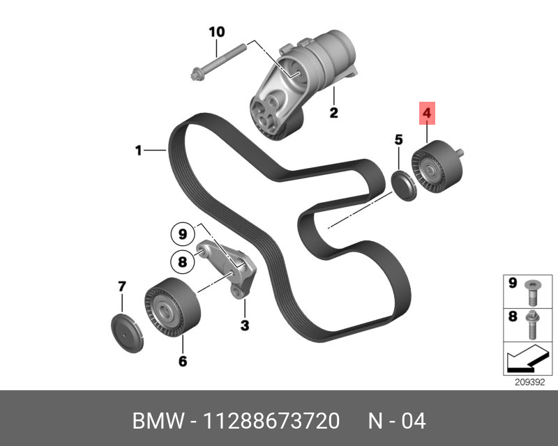 Обводной ролик - BMW 11288673720