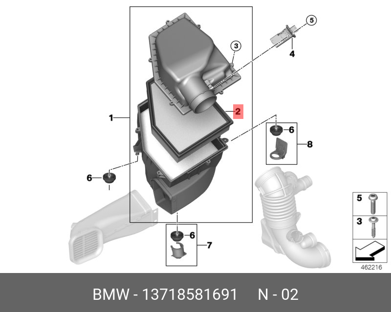 Автозапчасть/сменный элемент фильтра - BMW 13718581691