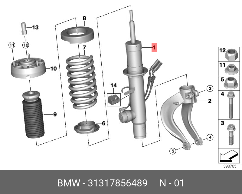 Амортизационная стойка - BMW 31317856489