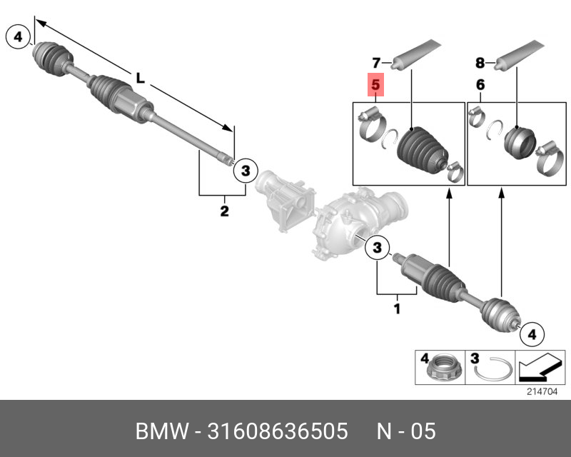 Пыльник шрус перед внут X5 F85 - BMW 31608636505