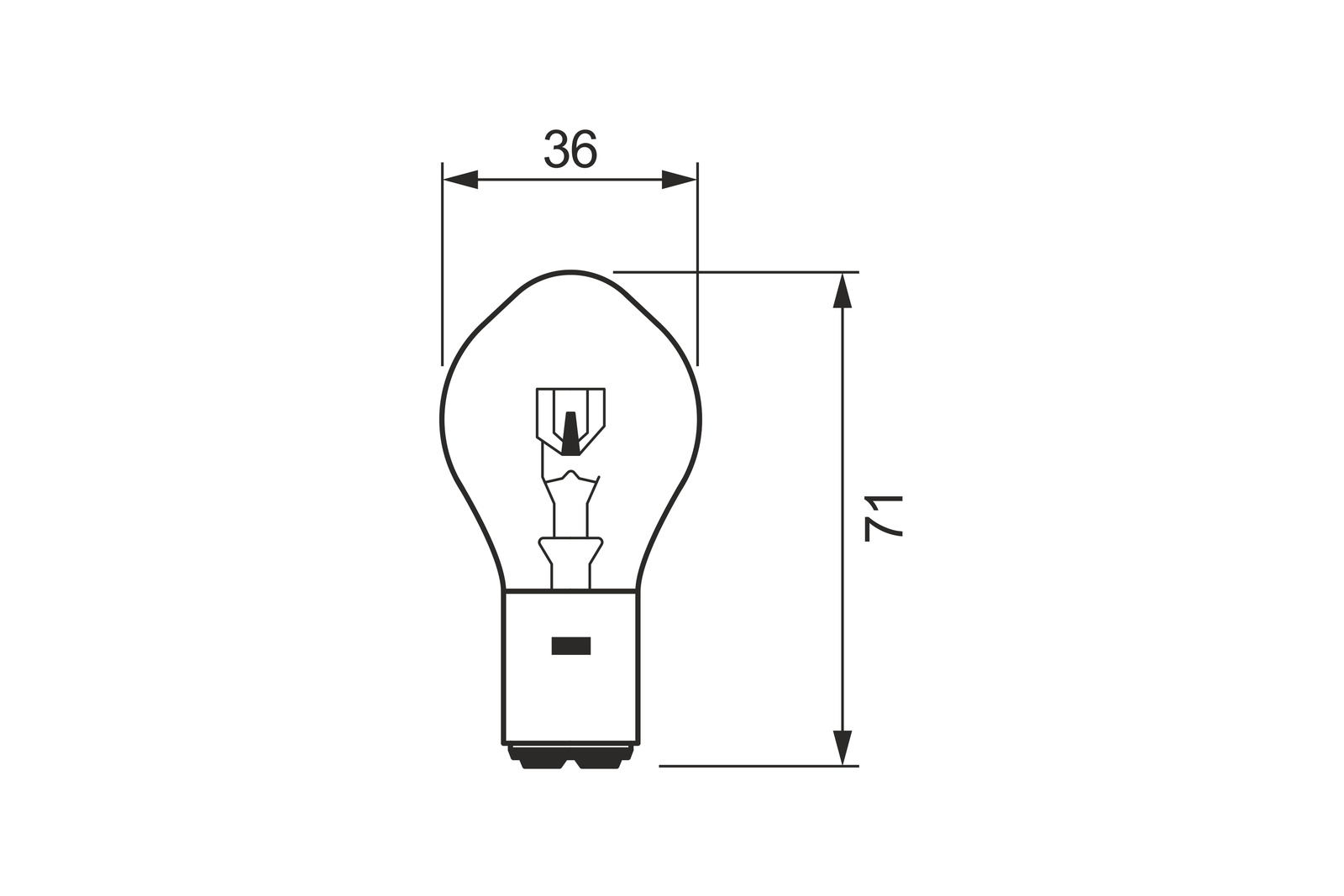 Лампа 12V 25/25w S1 pure light (картон 1 ШТ) - Bosch 1 987 302 106