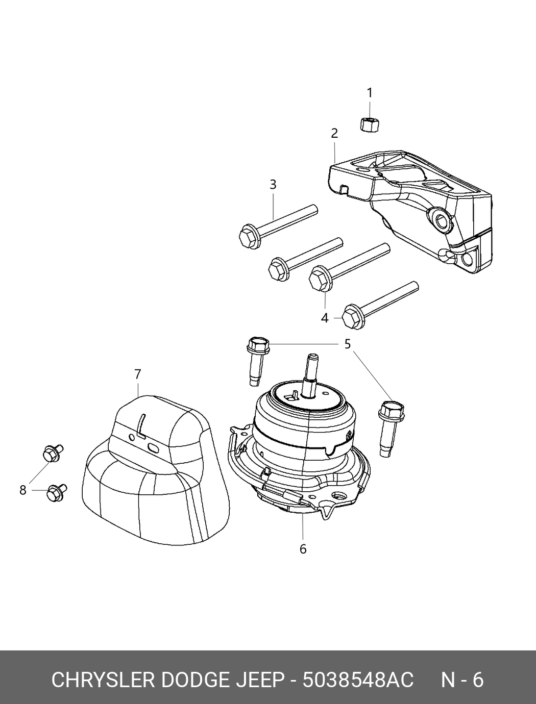 Опора двс - Chrysler 05038548AC
