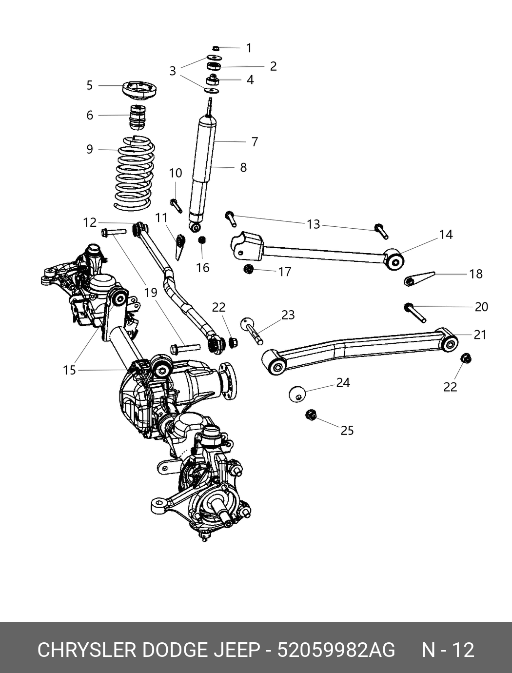 Стабилизатор подвески - Chrysler 52059982AG