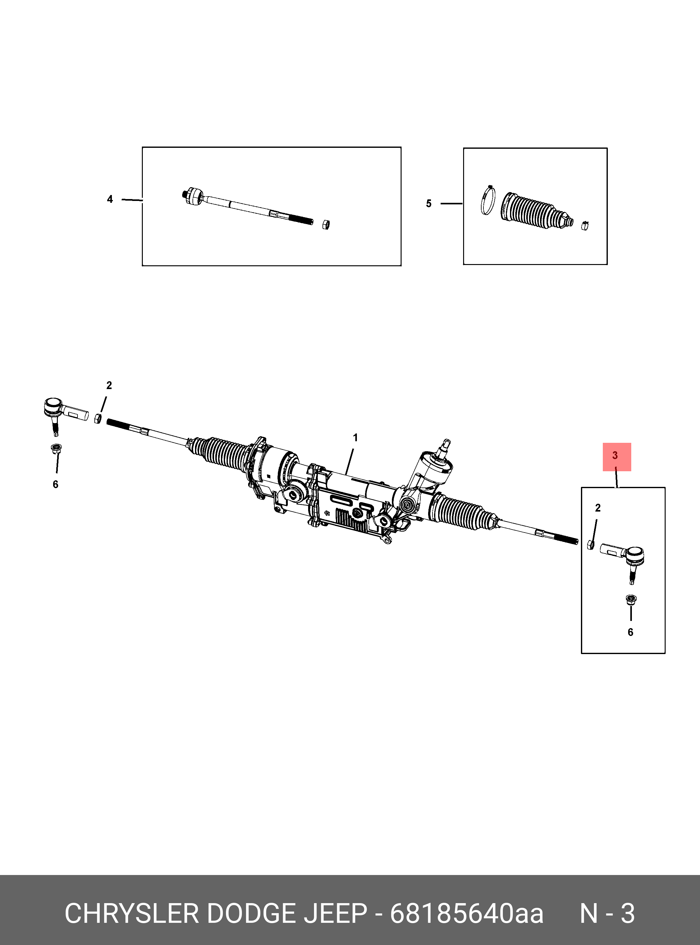 Наконечник рулевой тяги - Chrysler 68185640AA