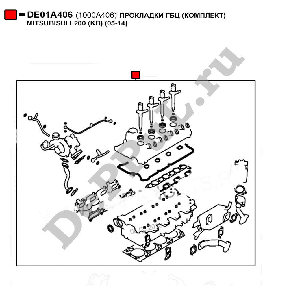 Прокладки гбц (комплект) mitsubishi l200 (kb) (05- - DePPuL DE01A406