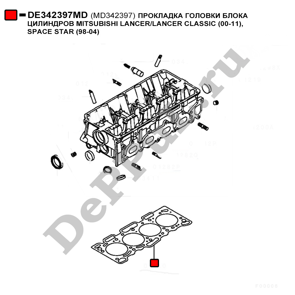 Прокладка головки блока цилиндров mitsubishi lance - DePPuL DE342397MD