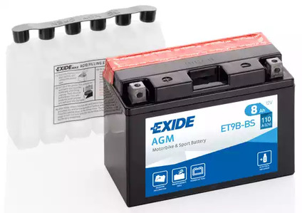 Еt9b-bs_аккумуляторная батарея рус 8ah 115a 150/7 - Exide ET9BBS