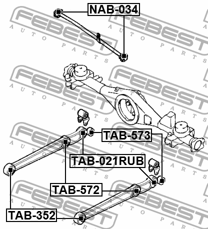 Сайлентблок заднего продольного рычага зад прав лев Febest TAB-573 TOYOTA SPARKY 456₽