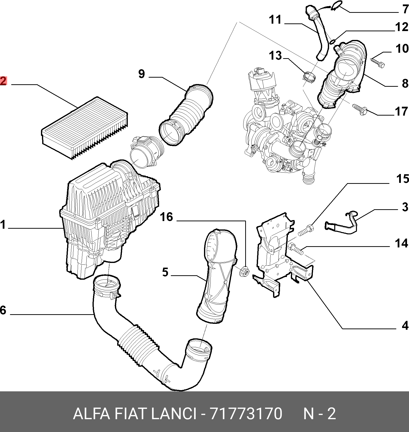 Фильтр воздушный cl 1400474780 - Fiat/Alfa/Lancia 71773170