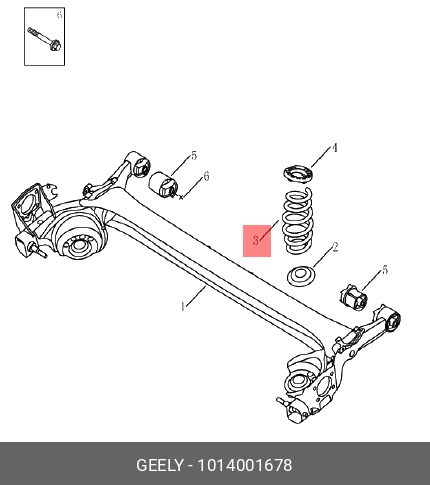 Пружина задней подвески gl gc6 - Geely 1014001678