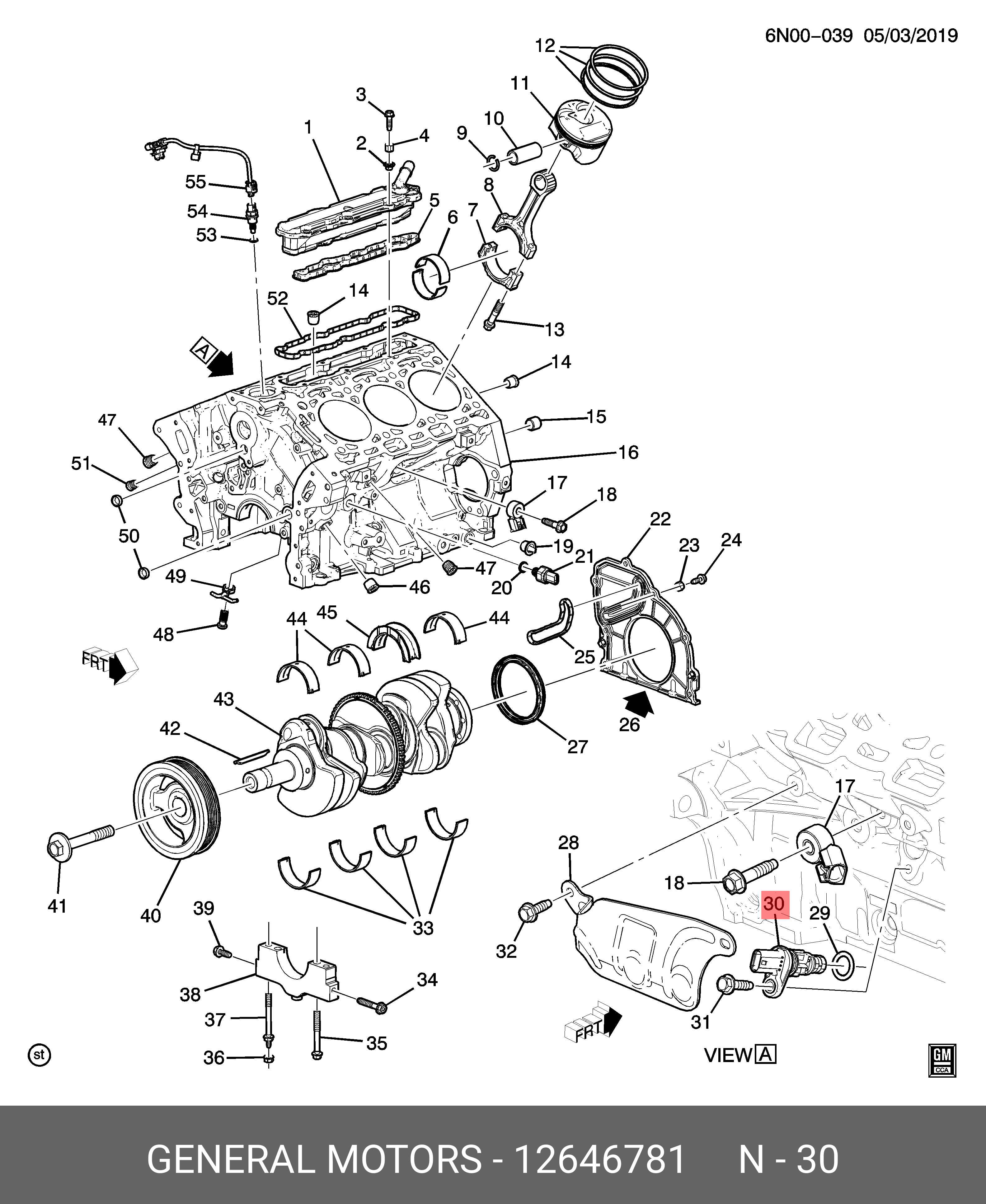 Датчик положения коленвала - GM 12646781