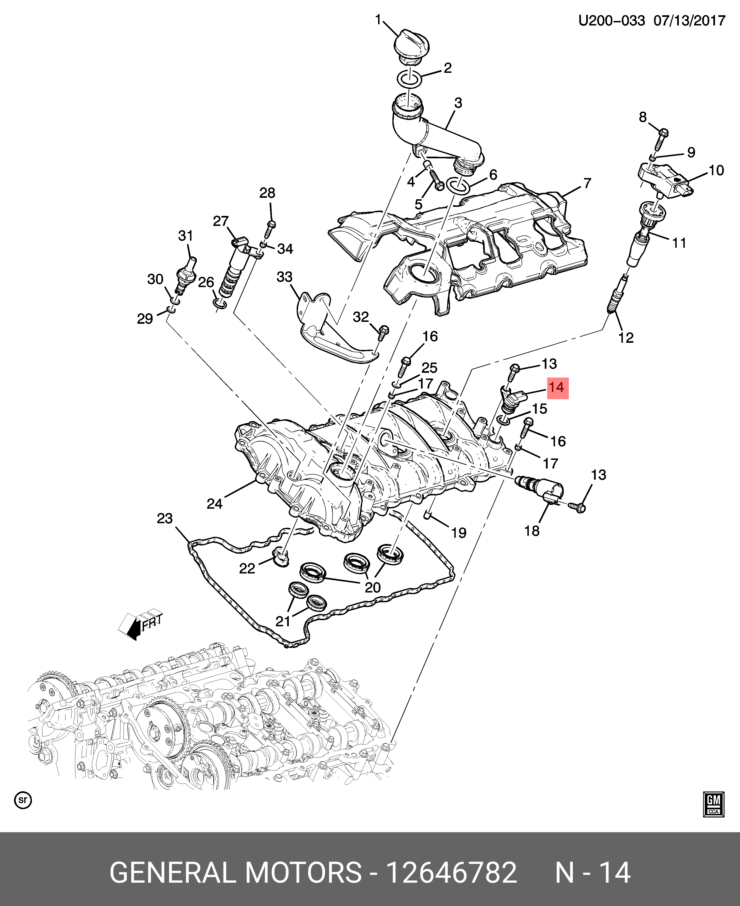 Датчик положения коленвала - GM 12646782