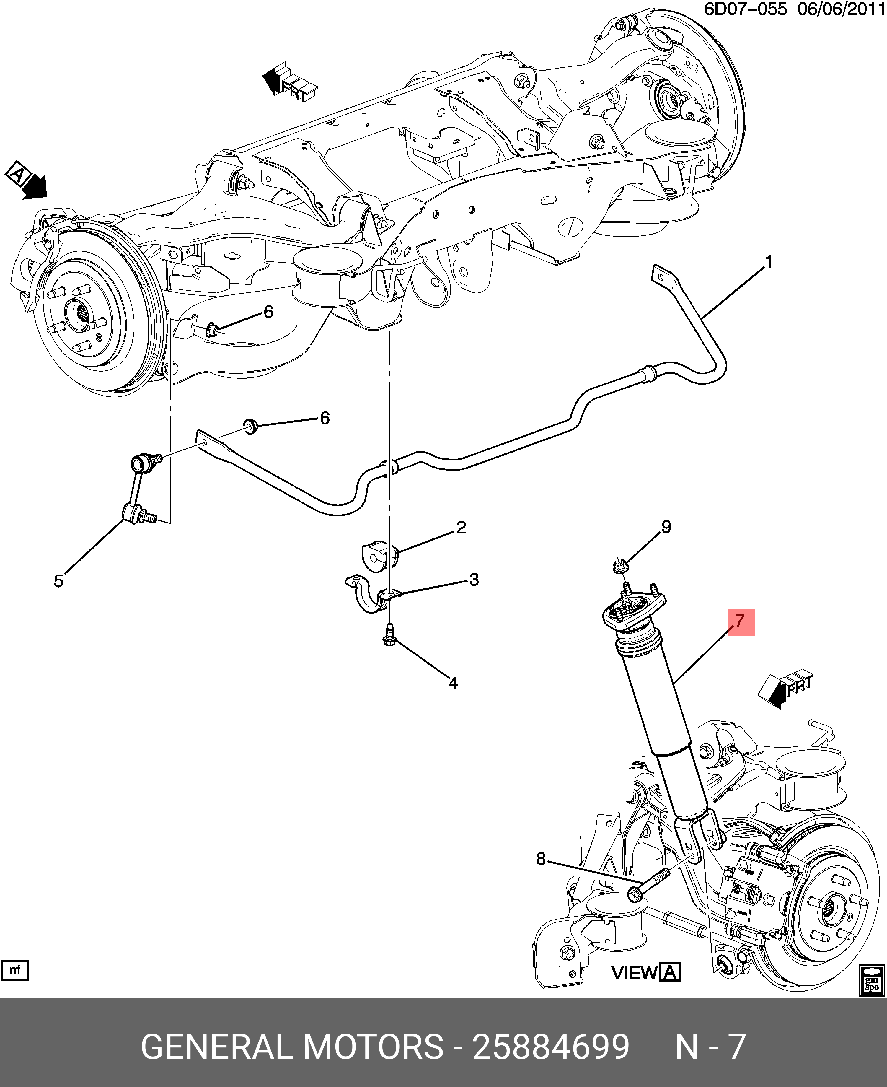Амортизатор а/м cadillac cts 3.6л - GM 25884699
