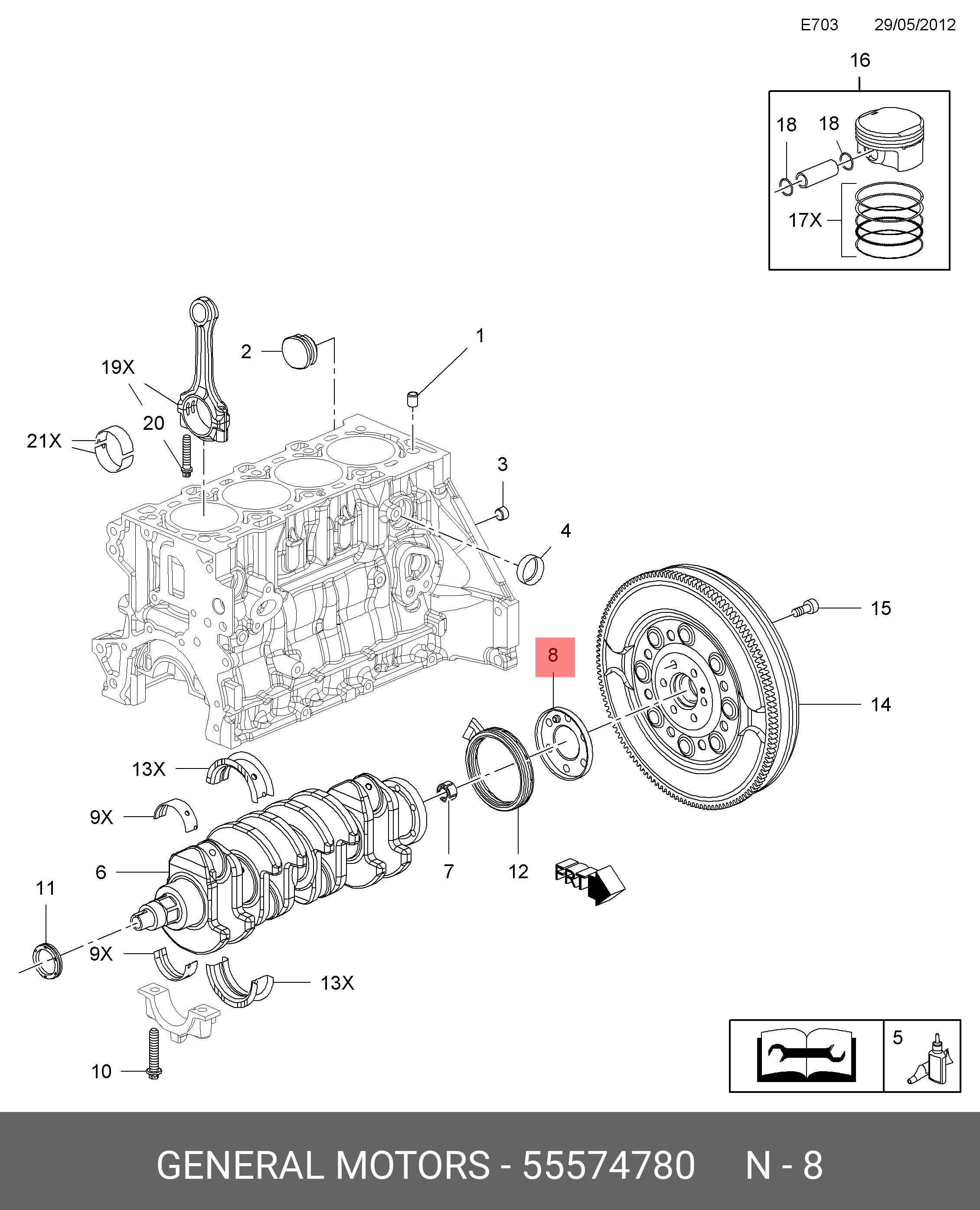 Диск датчика положения коленвала - GM 55574780