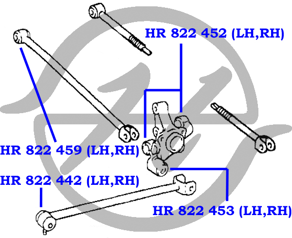 Сайлентблок цапфы задней подвески, под продольную - Hanse HR822453