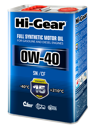 0w-40 sn/cf масло моторное синтетическое 4л - Hi-Gear HG0044