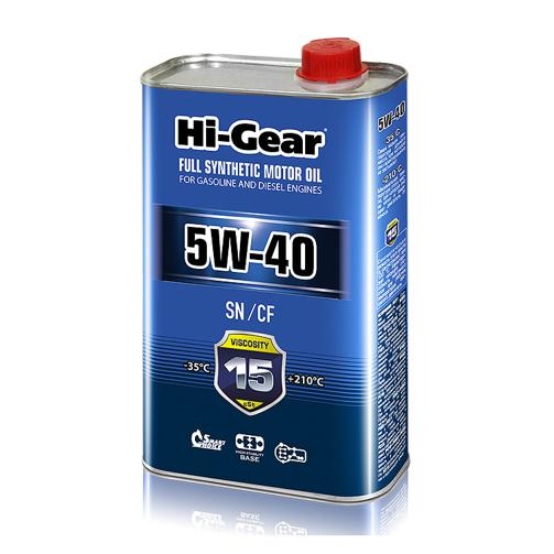 5w-40 sn/cf масло моторное синтетическое 1л - Hi-Gear HG0540
