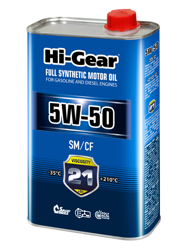 5w-50 sm/cf масло моторное синтетическое 1л - Hi-Gear HG0550