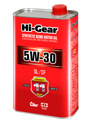 5w-30 sl/cf масло моторное полусинтетическое 1л - Hi-Gear HG1130