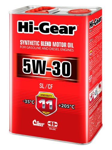 Масло моторное полусинтетическое 4л 5w-30 sl/cf - Hi-Gear HG1134