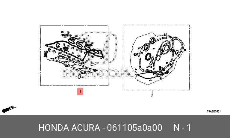 Комплект прокладок, головка блока цилиндров - Honda 06110-5A0-A00