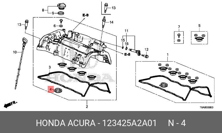 Уплотнение, крышка головки (b) - Honda 12342-5A2-A01