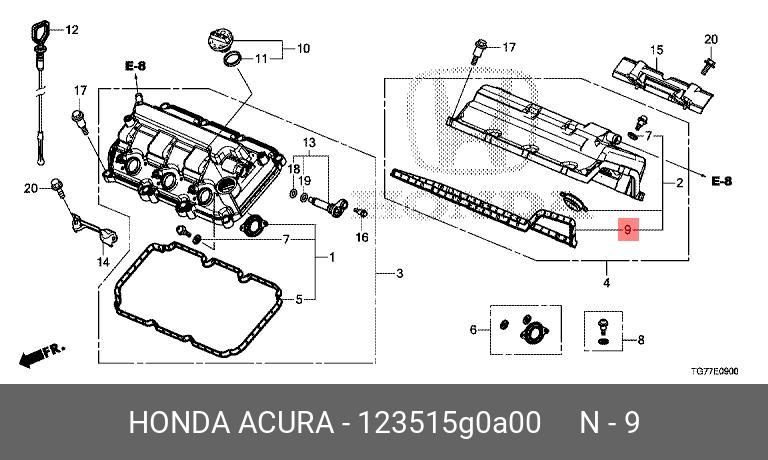 Прокладка крышки гол.блока - Honda 12351-5G0-A00