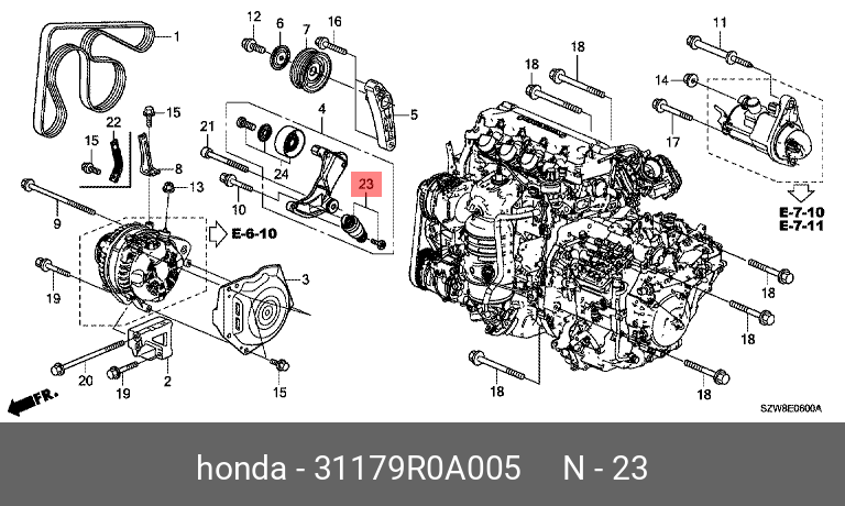 Деталь - Honda 31179-R0A-005