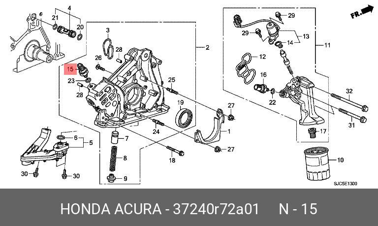 Датчик давления масла - Honda 37240-R72-A01