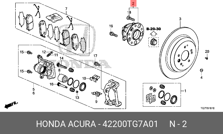 Ступица колеса - Honda 42200-TG7-A01