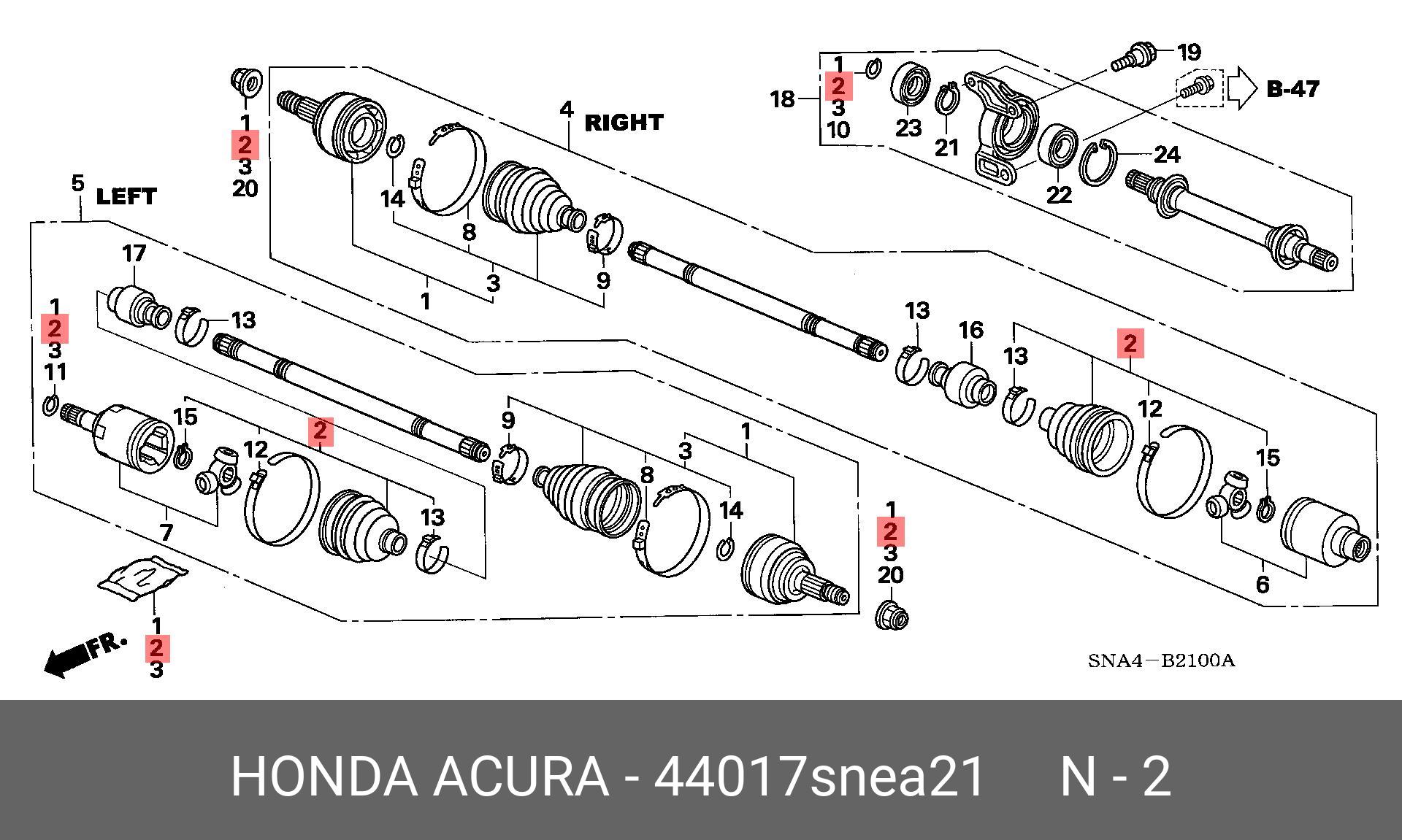 Пыльник ШРУСа - Honda 44017-SNE-A21
